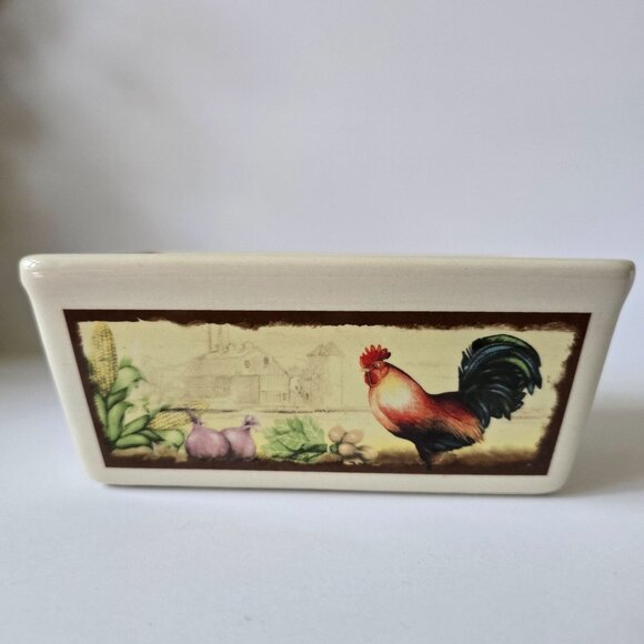Nantucket Stoneware Mini Loaf Rooster-Themed Rectangular Baking Dish - Picture 13 of 15
